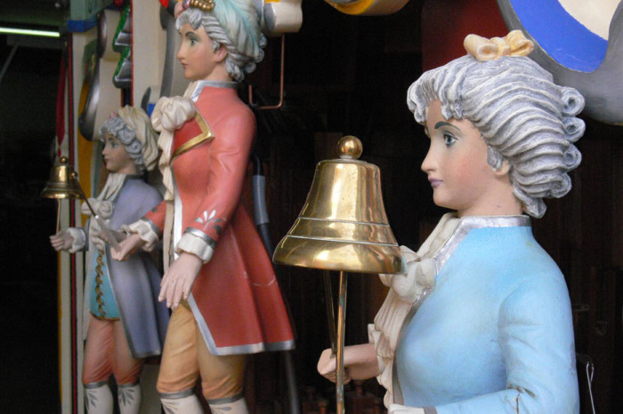 Colourful characters as decoration on a fairground organ